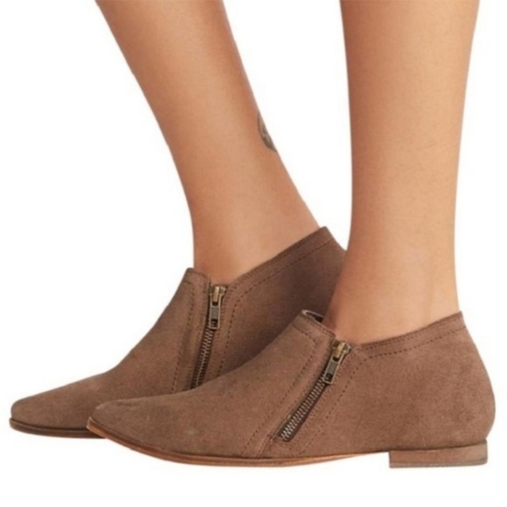 Free People | In Sight Double Zip Booties In Taupe Size 10 NEW
